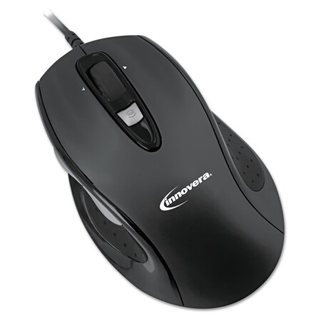 Innovera Full-Size Wired Optical Mouse, USB 2.0, Right Hand Use, Black IVR61014